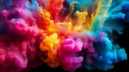 Fototapeta premium Vibrant colorful smoke abstract background with beautiful mixture of colors and waves