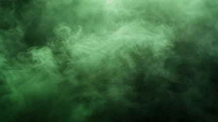Foto op Canvas  Smoke green background dark ground light smell toxic  © Media Srock