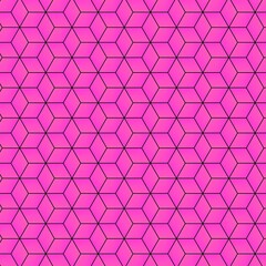 グラデーションの蛍光ピンクが眩しいキューブ柄の幾何学模様パターン