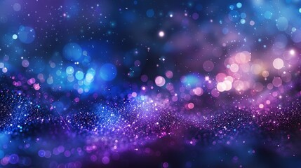 Soft and ethereal bokeh light spots in shades of blue and purple - obrazy, fototapety, plakaty