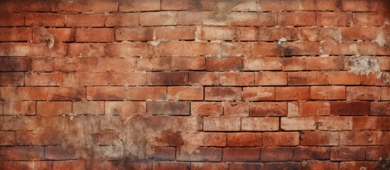 Detailed view of an aged brick wall with a distressed and gritty appearance, showing various textures and colors