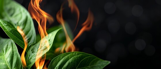 Obraz premium Fire-infused plant detail
