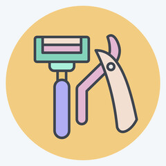 Icon Razor. related to Bathroom symbol. color mate style. simple design editable. simple illustration