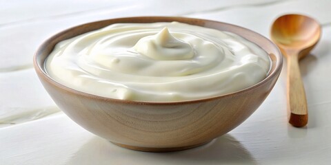 Obraz na płótnie Canvas Creamy Yogurt - Dairy Product Background