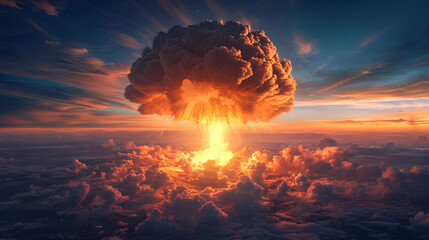 Nuclear bomb explosion - obrazy, fototapety, plakaty