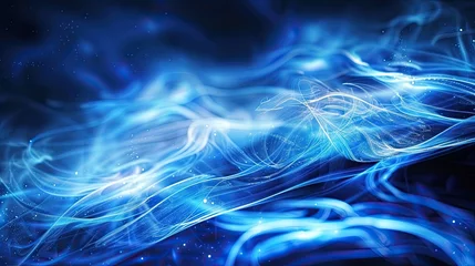 Deurstickers Abstract Background wave blue lines design © soyibakter