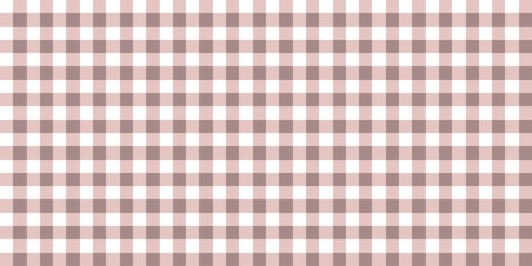 Seamless gingham plaid pattern in beige color. Horizontal pattern of stripes in light brown tones.