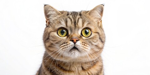 Portrait of a Surprised Cat Scottish Straight - Animal Photography