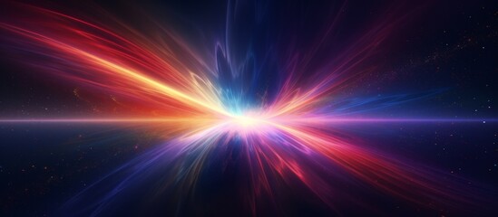 A stunning sky of electric blue and magenta hues created a vibrant lens flare resembling a colorful petal burst in the dark, like natures own entertainment art show