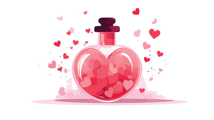 Valentine Perfume Hear Flat vector isolated on white