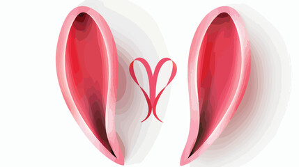 Valentines Day two abstract rabbit ears in the shape