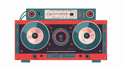 Vector audio tape recorder player in flat style Flat - obrazy, fototapety, plakaty
