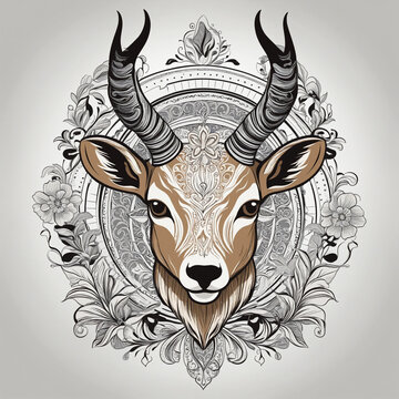 Logo illustration of a "Antelope" ver6 colorful background