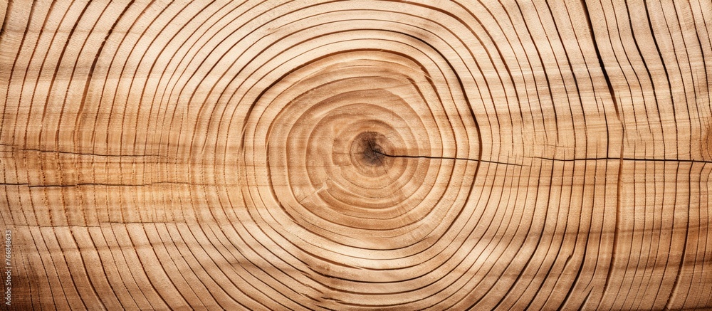 Poster capture the intricate details of a tree trunk with a visible cross-section of wood, showcasing the n
