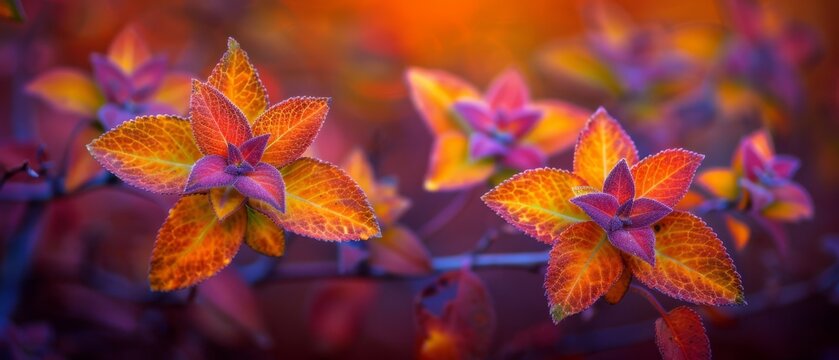   A stunning close-up image featuring vibrant orange and pink petals in sharp detail, set against a softly blurred background