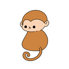 A cute cartoon monkey with a big smile on its face