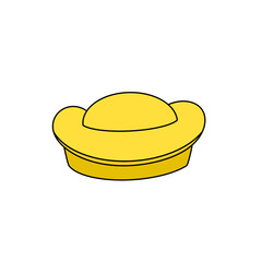 A yellow hat with a gold rim