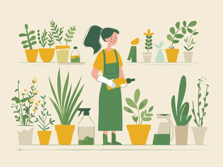 Gardening and Garden Tools - Vector Illustration for Horticulture Enthusiasts - 766850656