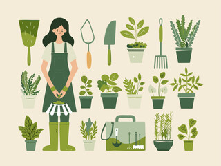 Gardening and Garden Tools - Vector Illustration for Horticulture Enthusiasts - 766850667