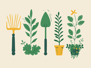 Gardening and Garden Tools - Vector Illustration for Horticulture Enthusiasts - 766850670