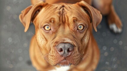 Fototapeta premium closeup of a strong pitbull dog showcasing muscular build and powerful posture fierce and athletic with loyal and fearless temperament
