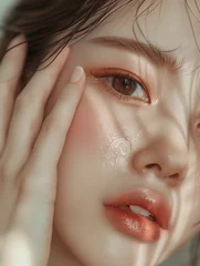 Papier peint photo intissé 片目が特徴的な女性のポートレート
