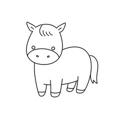 A horse is standing in a field