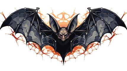 Watercolor Gothic Bat Halloween Dark Fantasy Flat vector