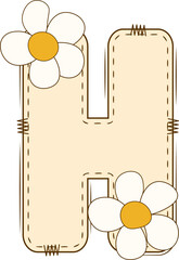 Fototapeta premium Alphabet Daisy Spring Doodle