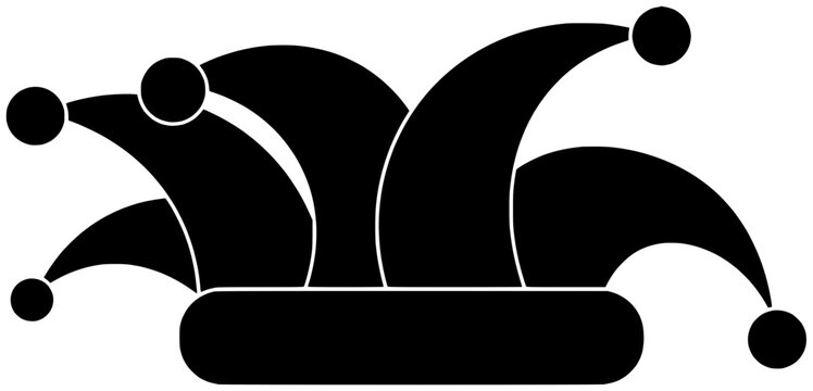 recommend clip art: jester illustration clown silhouette joy logo humor icon comic outline fool party hat happy festival joke fun crown day shape joker costume comedy for vector graphic background