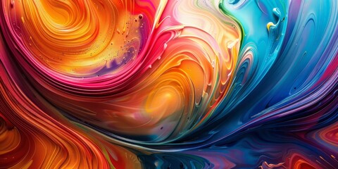 Dynamic Fusion of Vibrant Paint Swirls - Kaleidoscope of Colorful Creativity