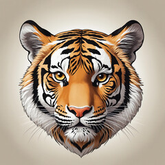 Logo illustration of a "Tiger" cute style colorful background