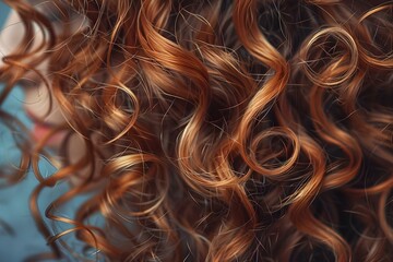 Capturing the Texture and Volume of a Woman's Curly Hair: A Closeup Shot. Concept Curly Hair, Texture, Volume, Closeup Shot