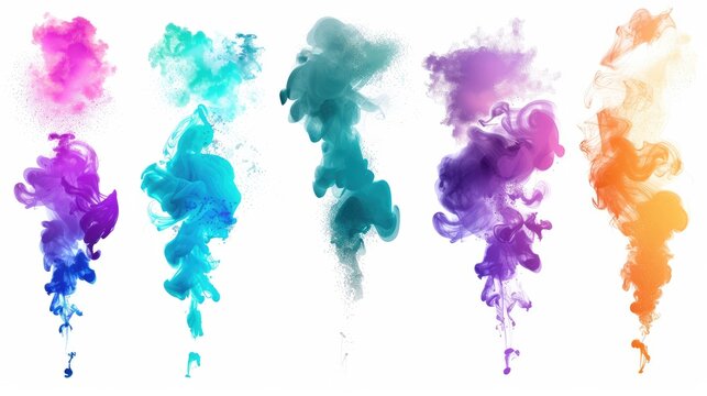 color set collection. Isolated on white background Generative AI
