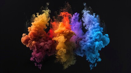 Fototapeta premium Color set collection. Isolated on black background Generative AI