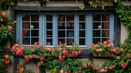 Fototapeta na wymiar Strasbourg's Song: Winding Wine Routes & Flower-Filled Houses Whisper Enchantment