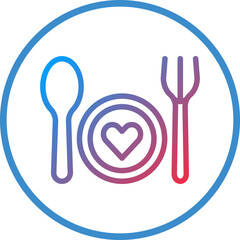 Fototapeta premium Vector Design Wedding Dinner Icon Style