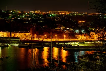 Foto op Plexiglas Cityscape bokeh, Blurred Photo, cityscape at twilight time. © svetograph