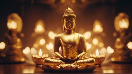 Meditating Buddha Golden Statue