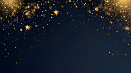 Abstract background with Dark blue and gold particle. New year, Christmas background with gold...
