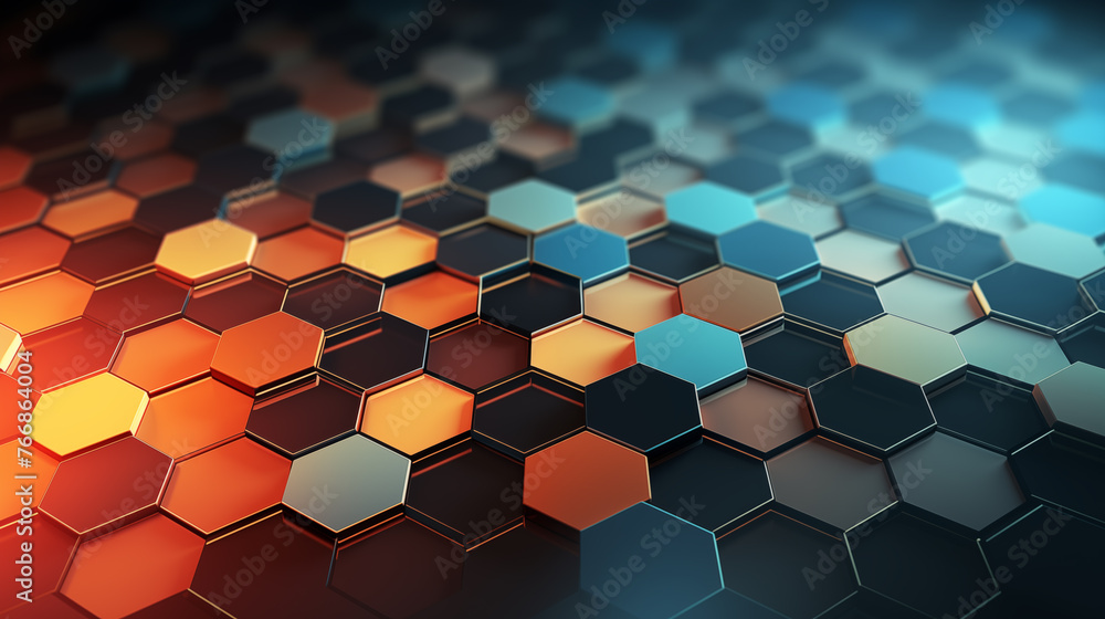 Poster abstract futuristic background with hexagons.