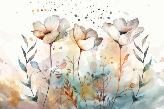 image of flowers in soft pastel beige colors. picture for printing on products. picture with flowers on a white isolated background