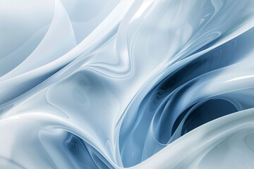 Abstract blue and white background with smooth lines and curves