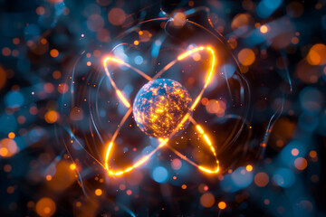 microscopic atom close-up view