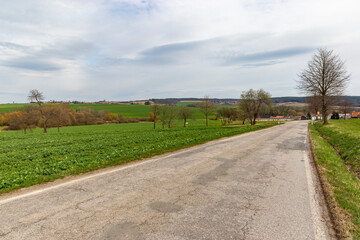 Fototapeta na wymiar Rural road in czech countryside