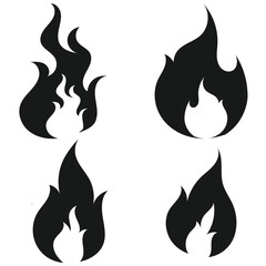 Flame icon logo flat vector file illustration. EPS 10