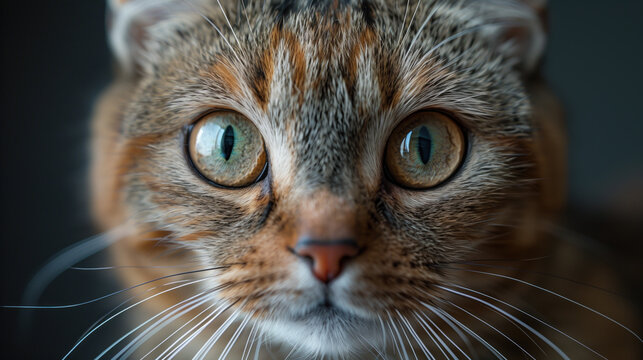 Close Up Portrait of a Grey Tabby Cat