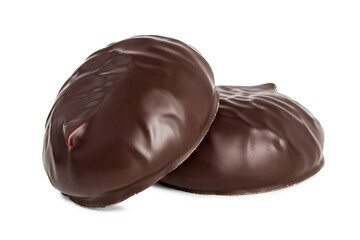 Obraz premium Chocolate marshmallows isolated