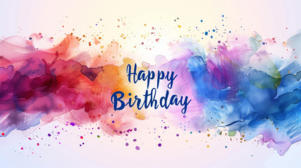 Artistic watercolor effect birthday card