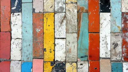 The picture of the colorful multiple tiles that has been use on the ground inside of the building that has been taken in the daytime of the bright day of the sun in the morning of the years. AIGX01.